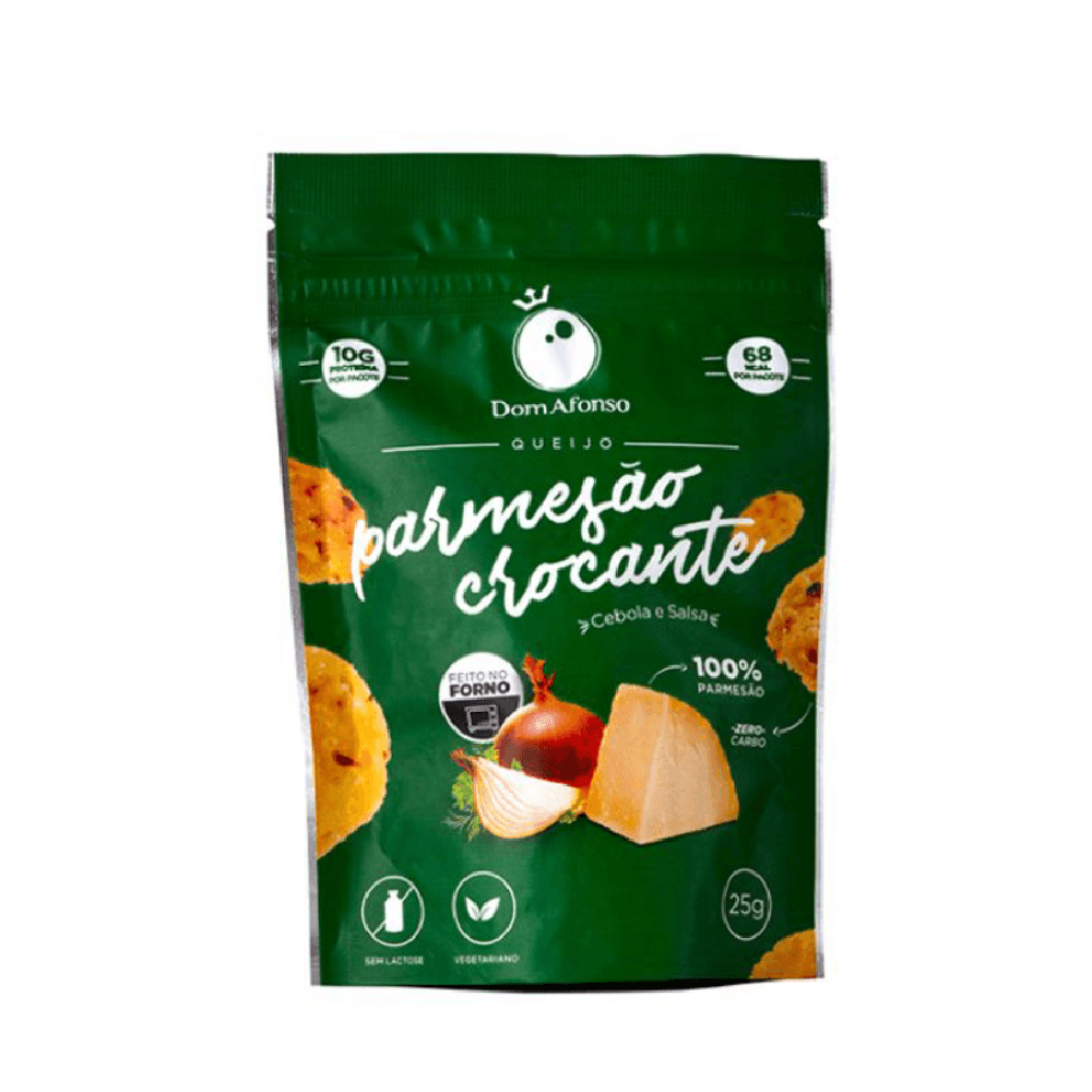 Snack de Queijo Parmesão Crocante Cebola e Salsa Dom Afonso 25g