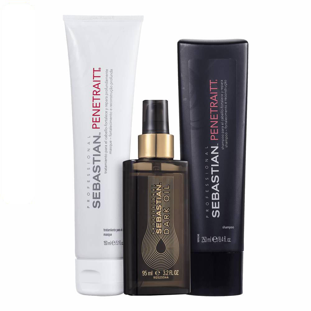 Sebastian Kit Penetraitt Shampoo 250ml + Máscara 150ml +  Dark Oil 95ml