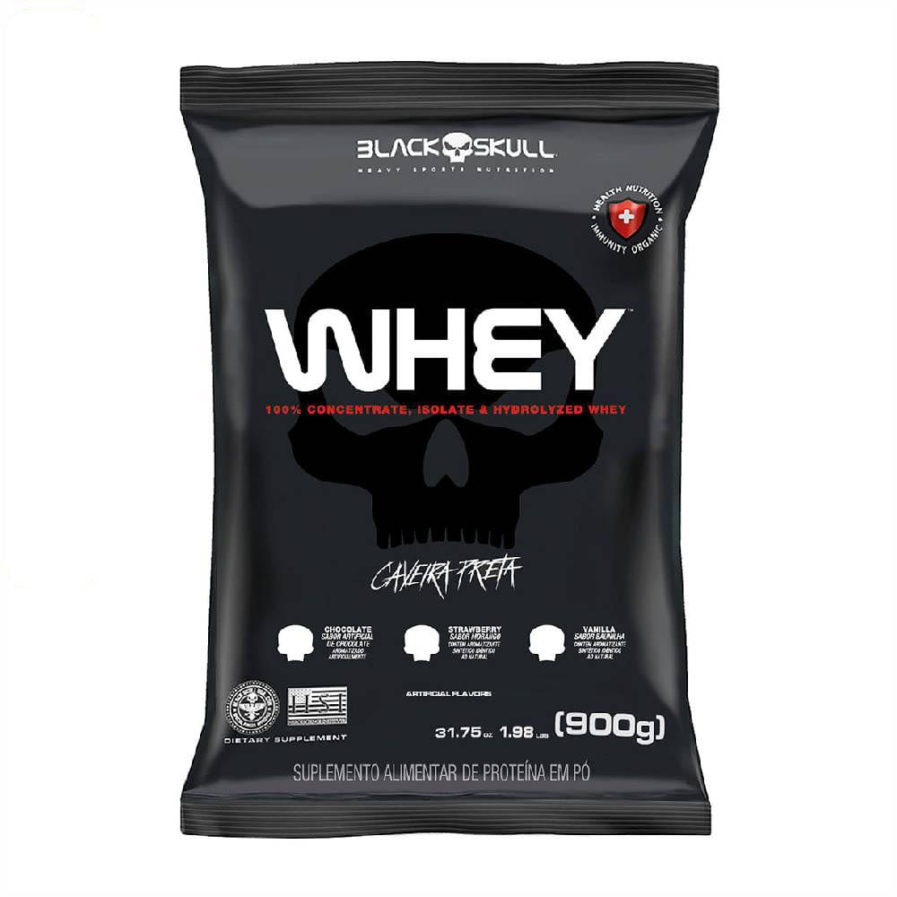 WHEY PROTEIN REFIL BLACK SKULL BAUNILHA  (WPI, WPC, WPH)  900G