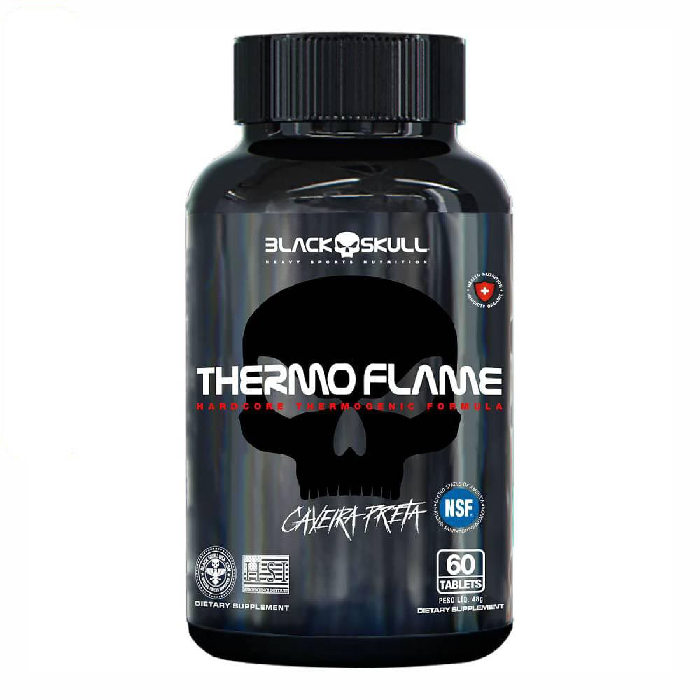 TERMOGÊNICO THERMO FLAME  BLACK SKULL 60 TABLETES