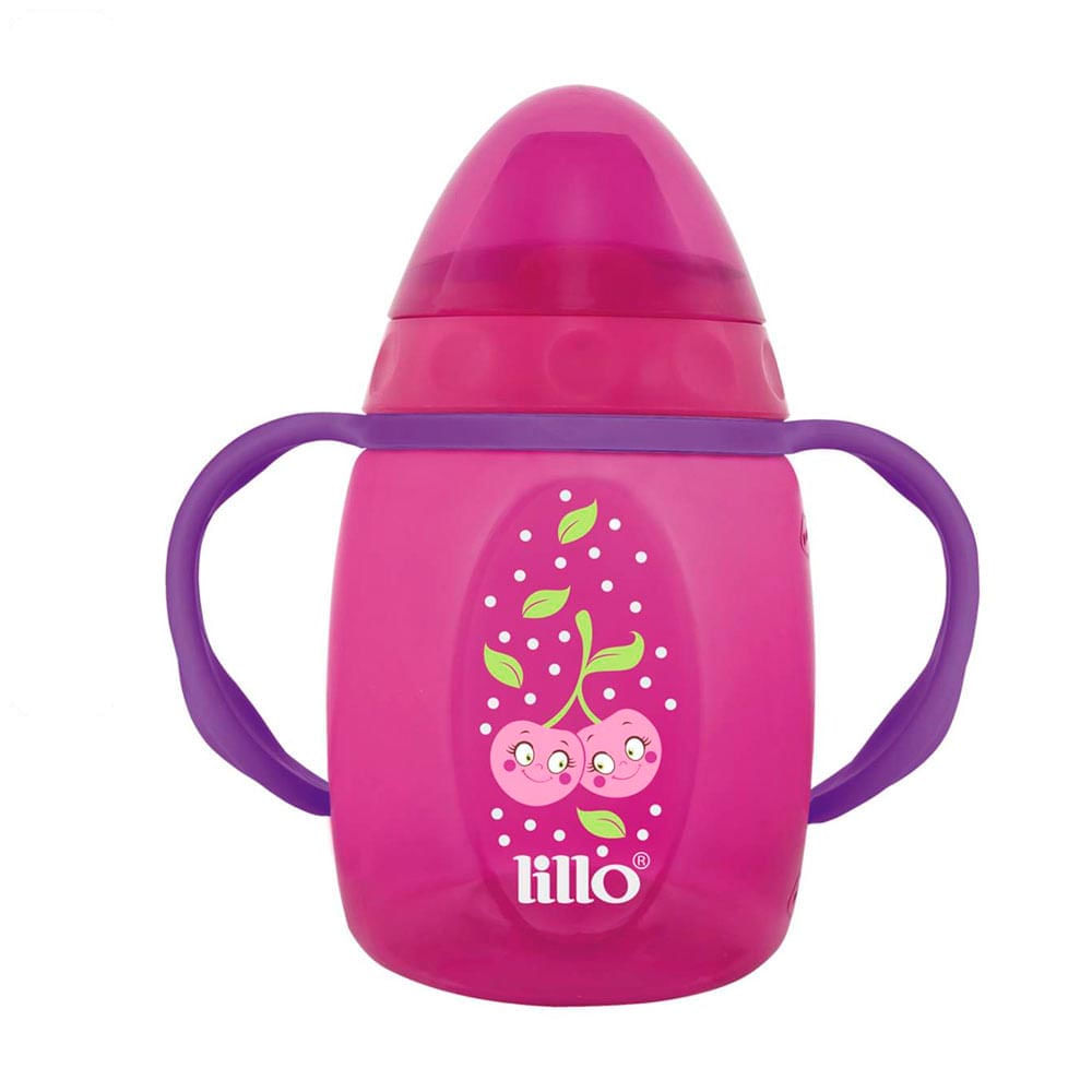 Copo de Treinamento Infantil com Alça Design Lillo 250ml Rosa