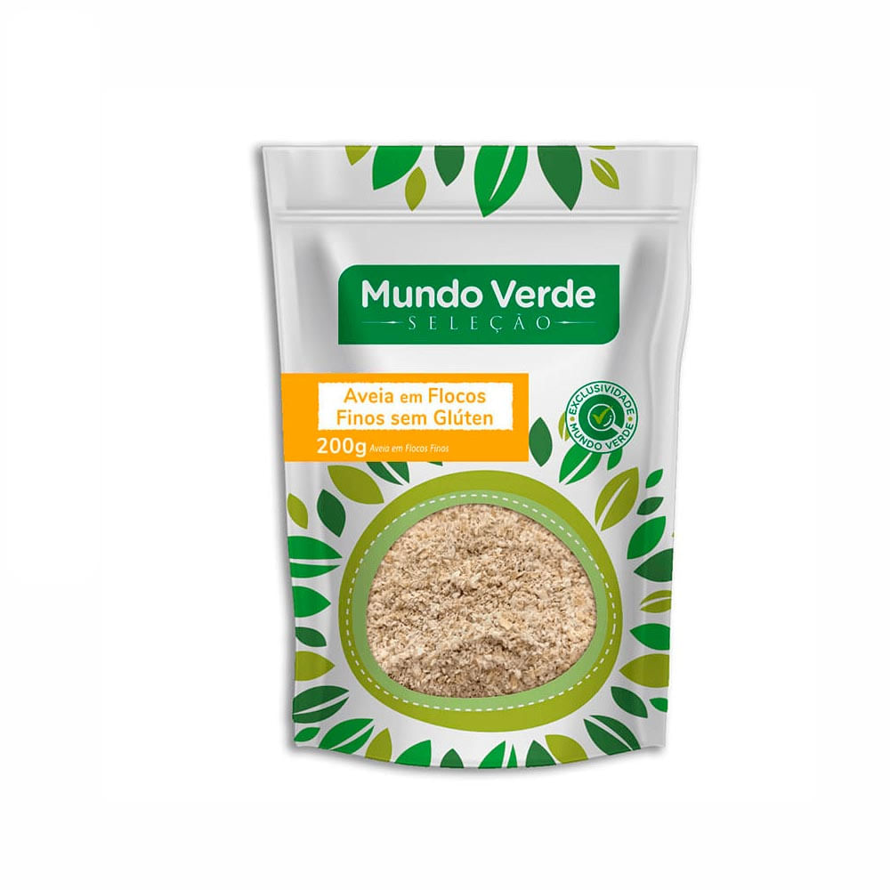 Aveia Em Flocos Finos Sem Glúten Mundo Verde Seleção 200g