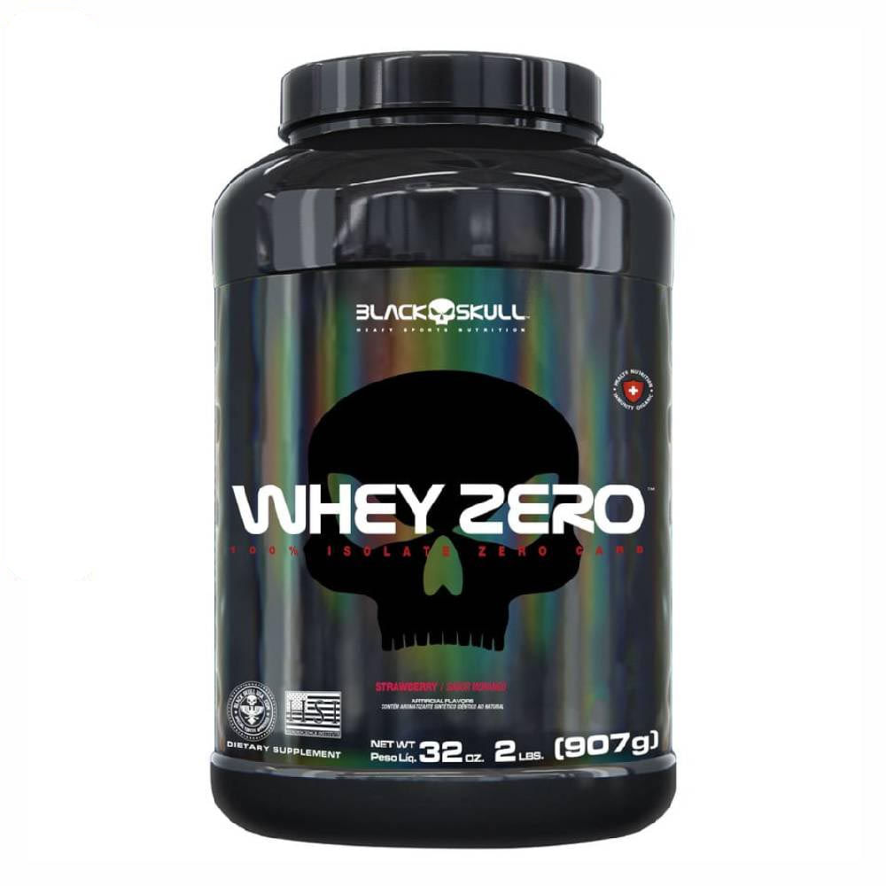 WHEY PROTEIN ISOLADO ZERO STRAWBERRY  2LBS/907G  BLACK SKULL