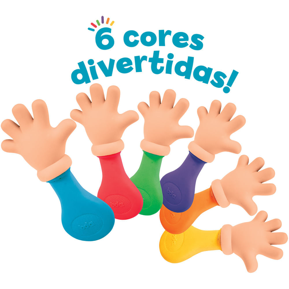 Mordedor de Bebê com Chocalho Toyster Mãozinha Colors BDA Verde
