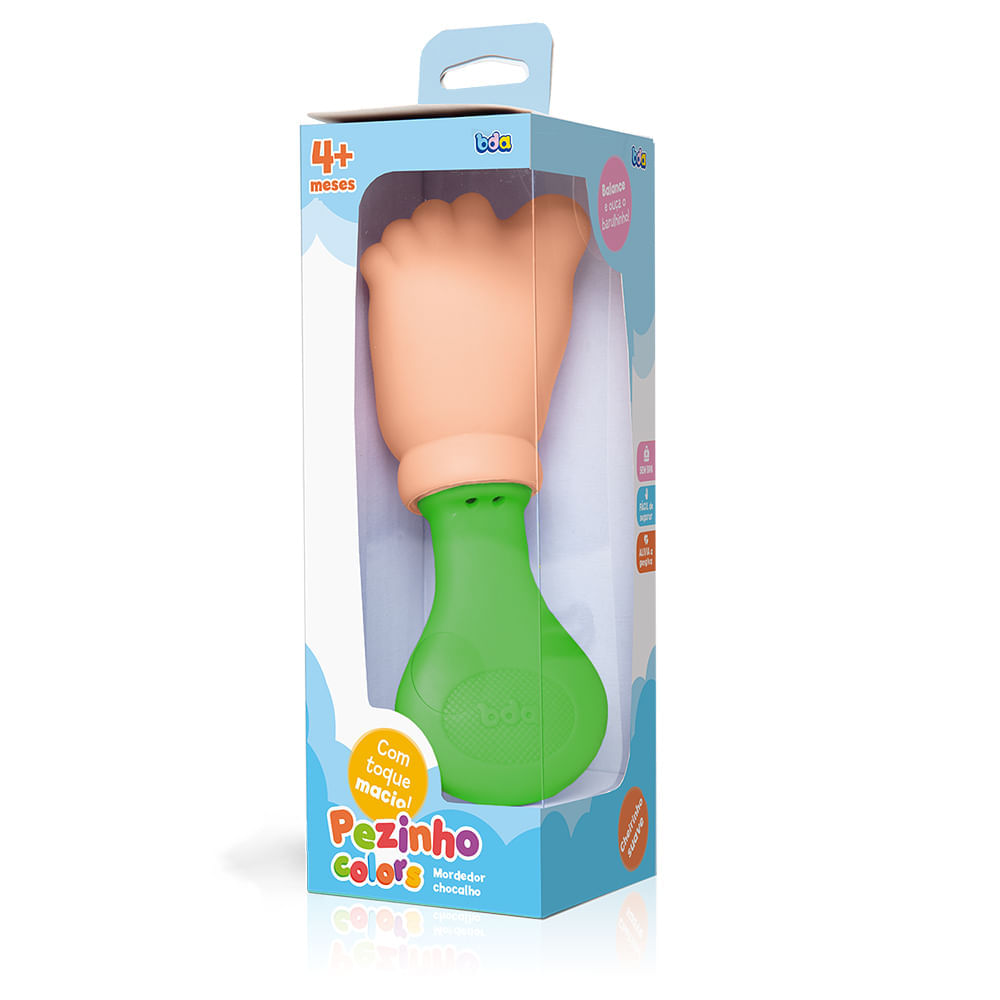 Mordedor Chocalho Pezinho Colors Verde Toyster