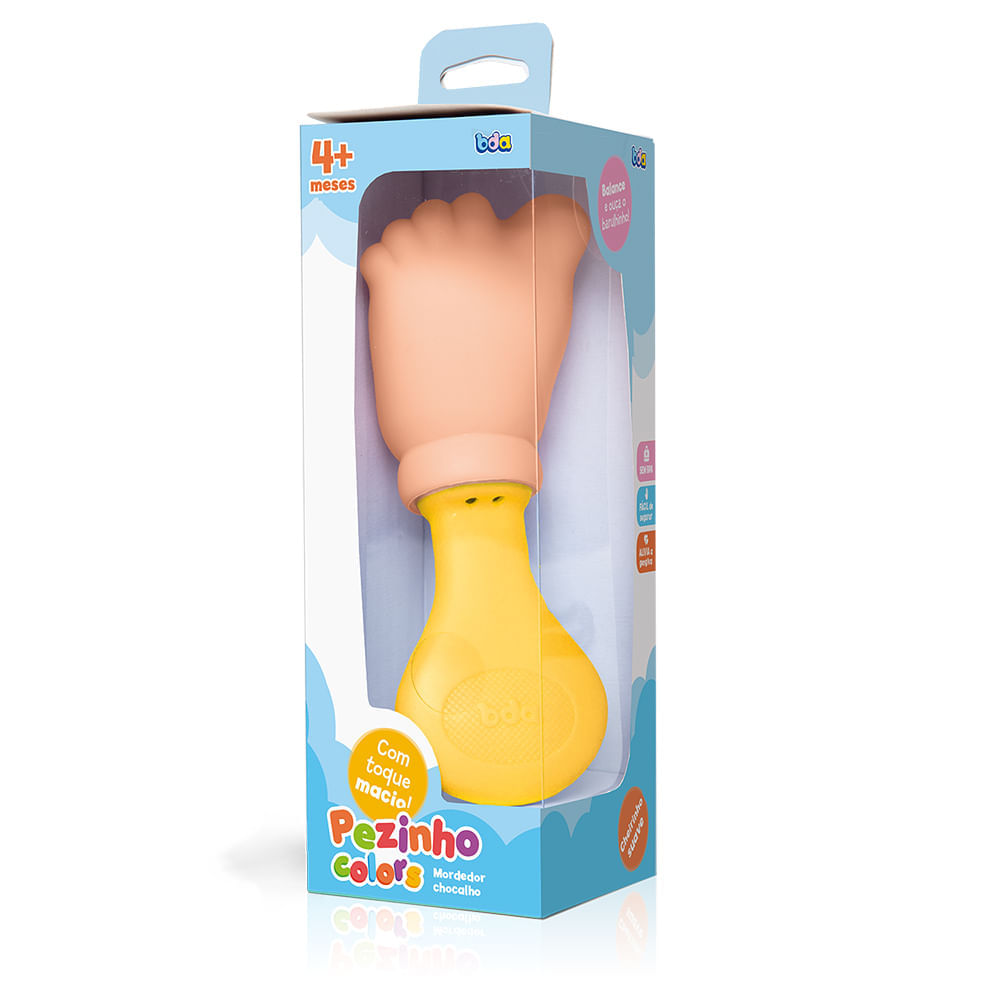 Mordedor Chocalho Pezinho Colors Amarelo Toyster