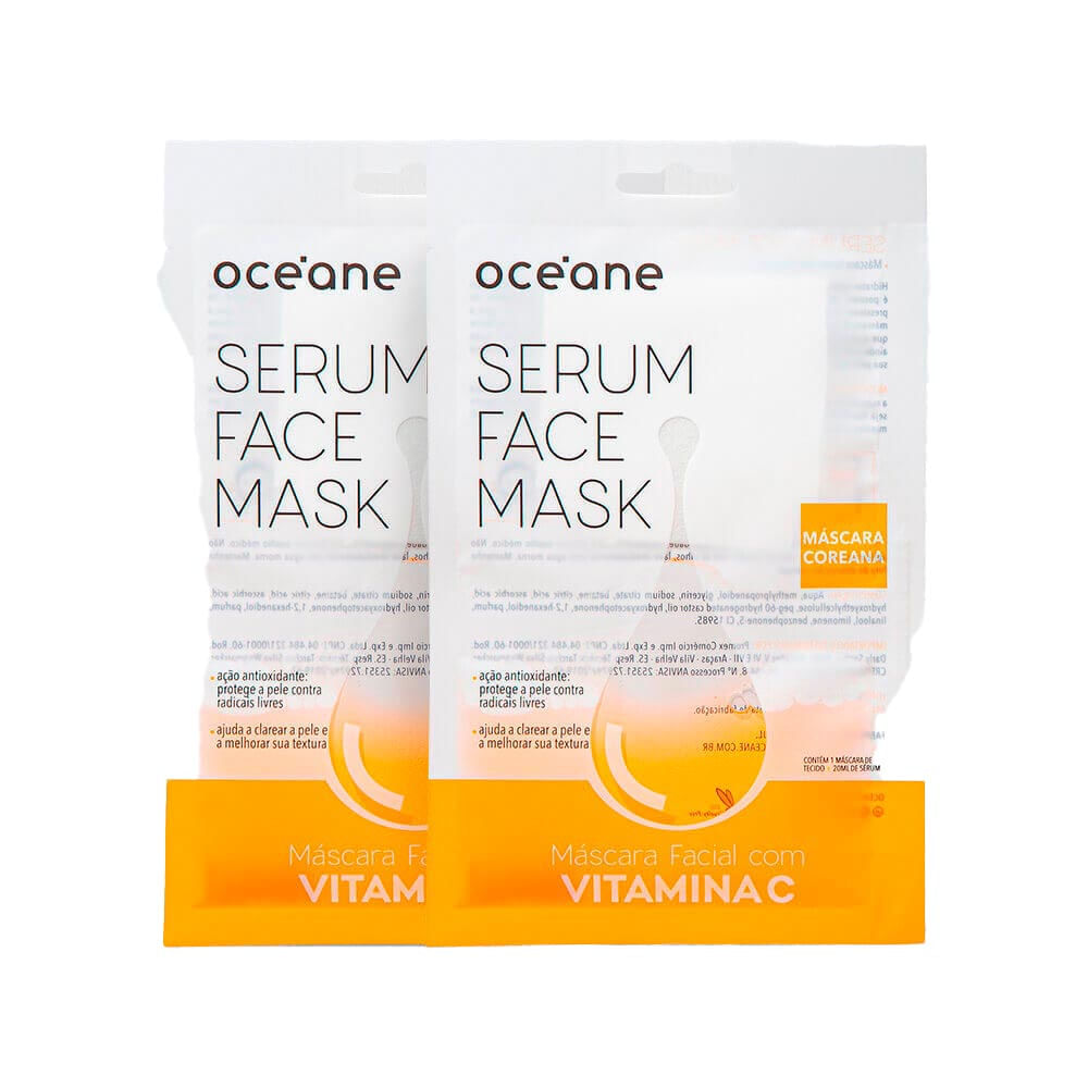 Kit 2 Máscaras Facial Océane De Sérum Com Vitamina C