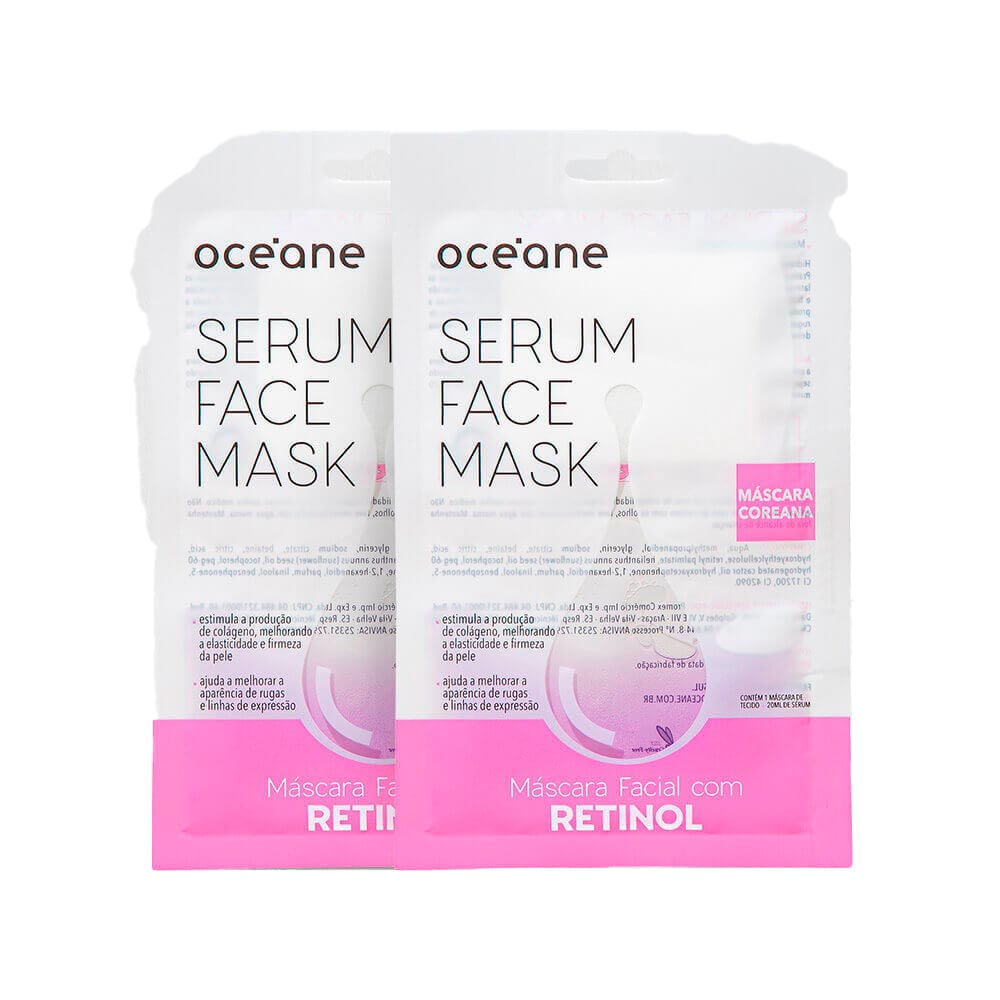 Kit 2 Máscaras Facial Océane De Sérum Com Retinol