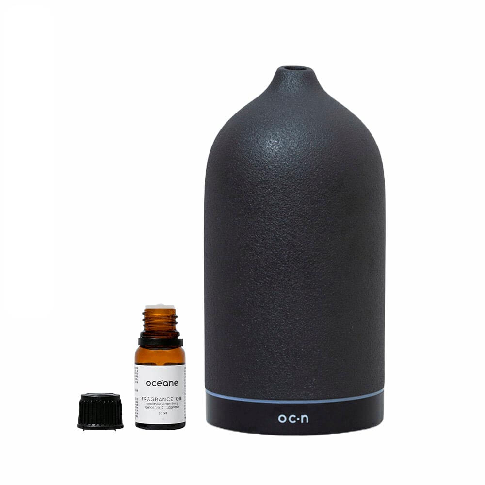 Kit Océane Difusor De Aromas Preto + Essência De Gardênia E Tuberosa