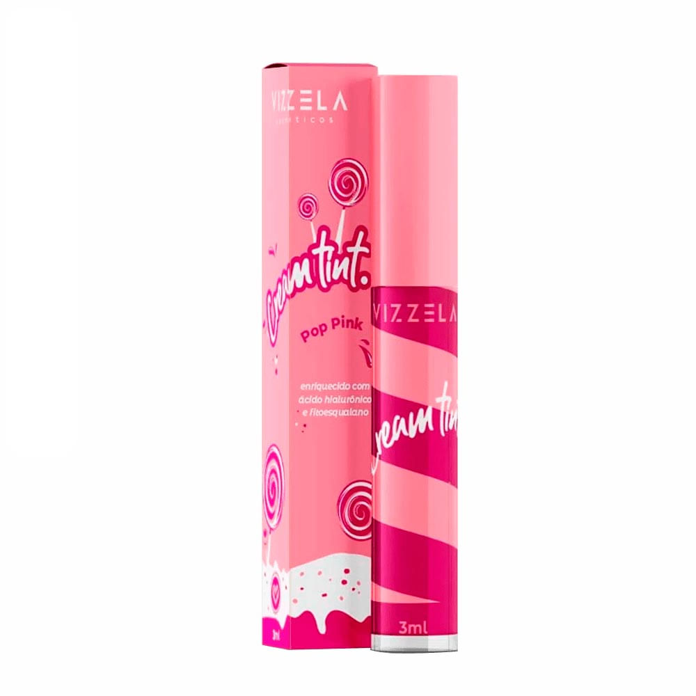Batom Cream Tint Vizzela Pop Pink 3ml