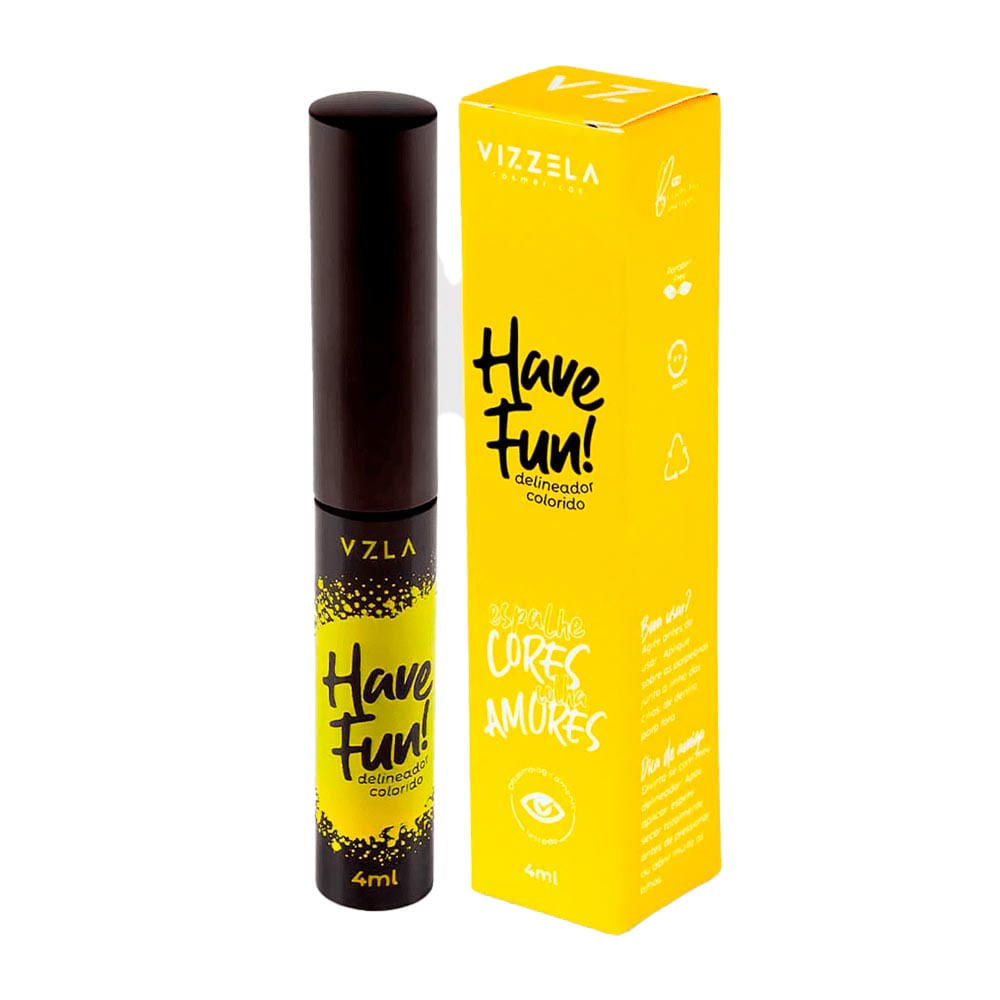 Delineador Vizzela Have Fun! Amarelo 4ml