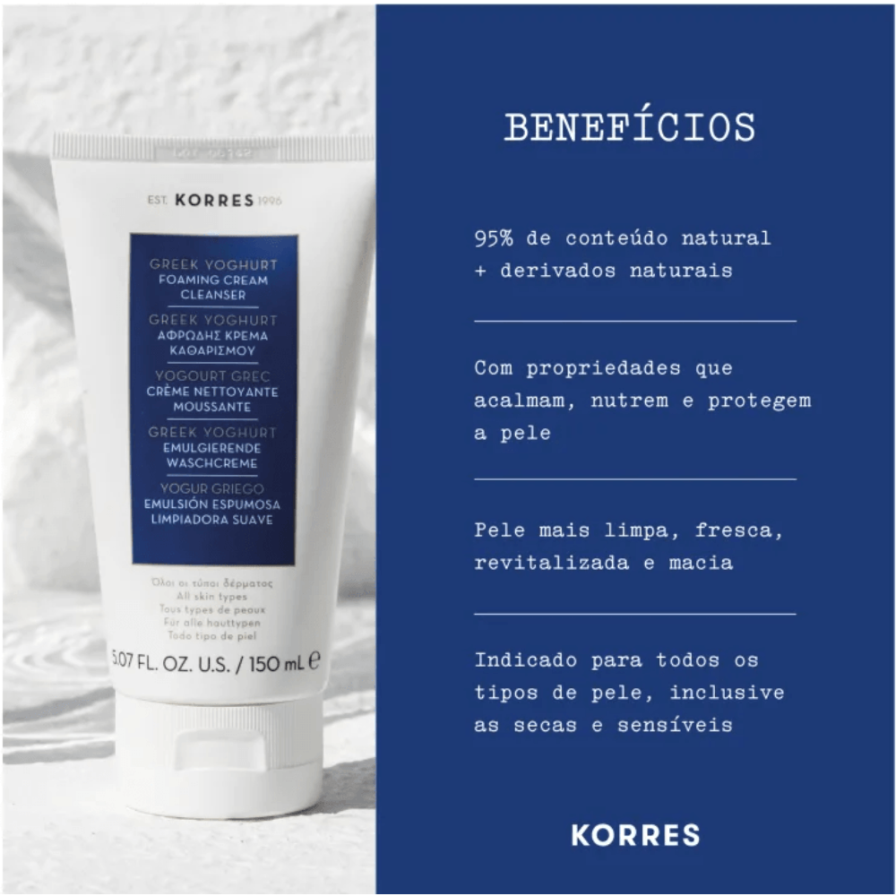 Espuma de Limpeza Facial Korres Greek Yoghurt 150ml