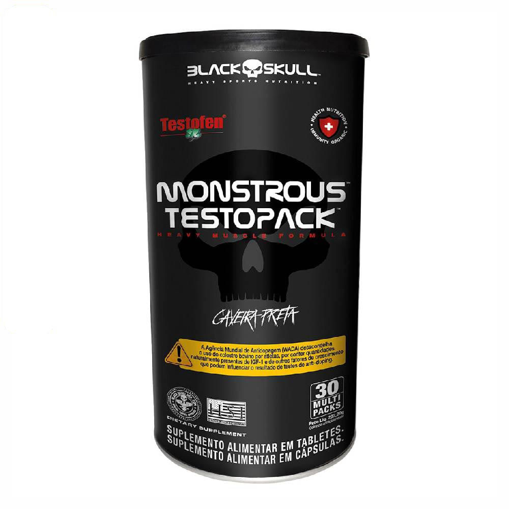 SUPLEMENTO ALIMENTAR MONSTROUS TESTOPACK 30 PACKS BLACK SKULL