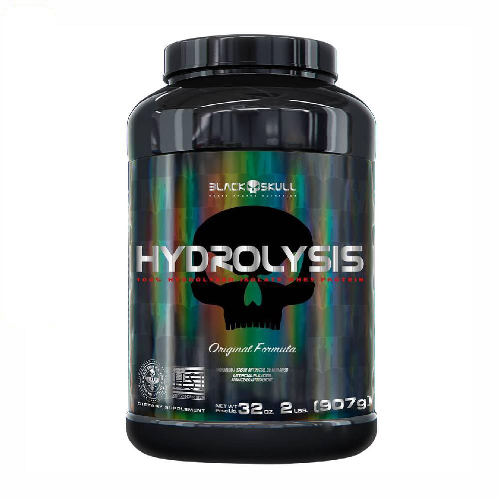 Hydrolysis Whey Protein Isolado Hidrolisado Black Skull Strawberry 907g