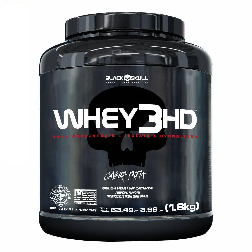 WHEY 3HD BLACK SKULL COOKIES & CREAM (WPC, WPI E WPH)  1,8KG