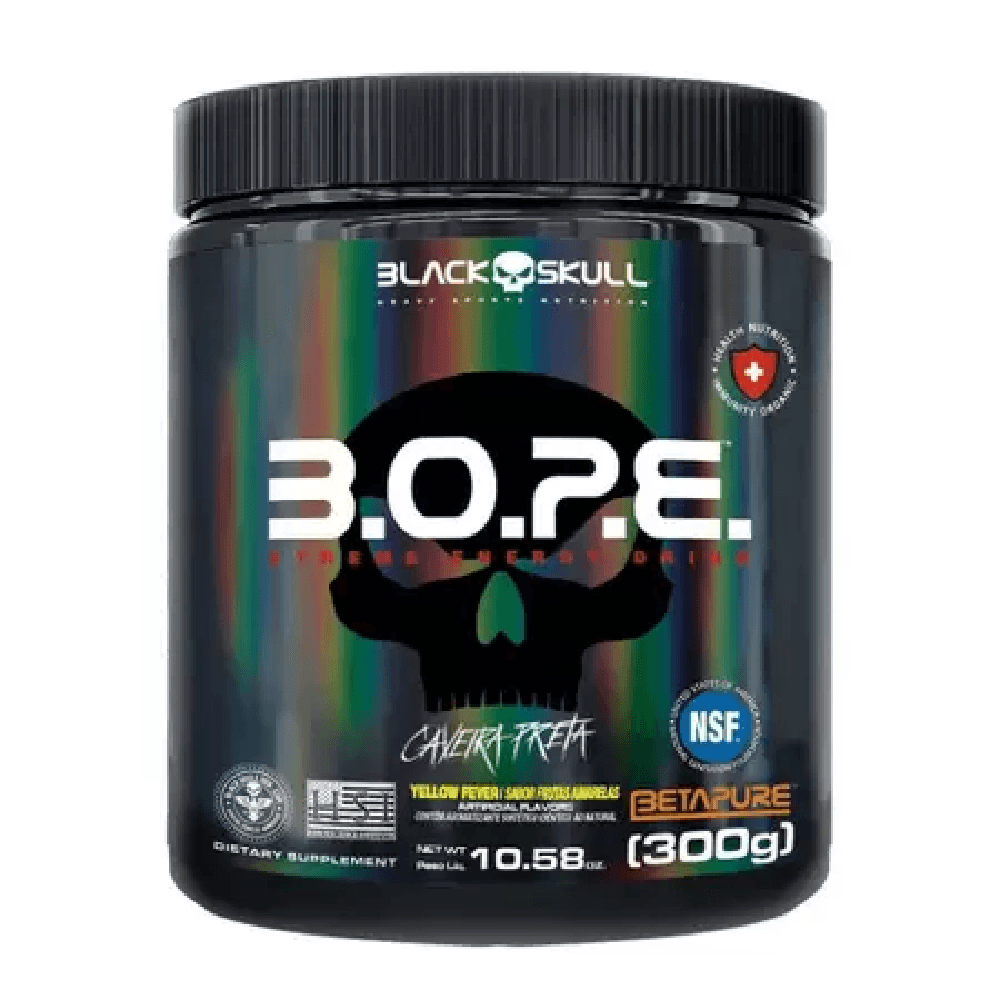 SUPLEMENTO ALIMENTAR PRÉ TREINO B.O.P.E BLACK SKULL FRUTAS AMARELAS 300G
