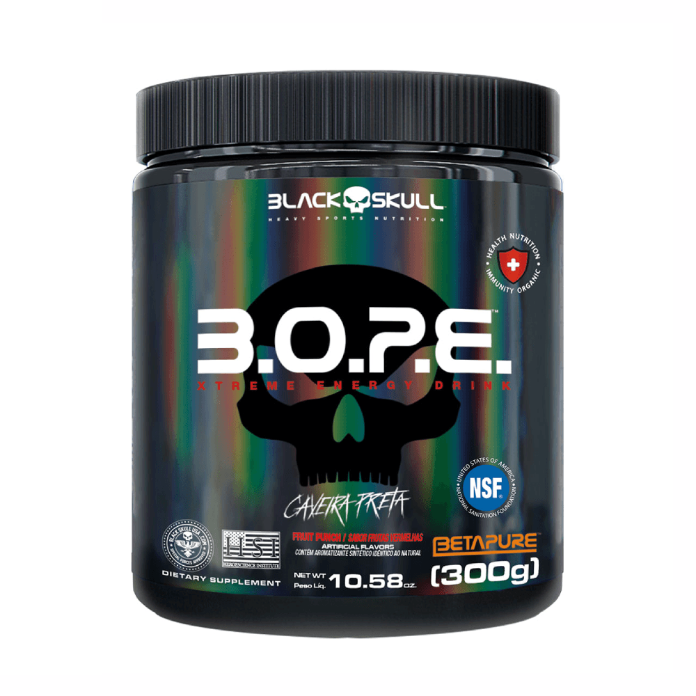 SUPLEMENTO ALIMENTAR PRÉ TREINO B.O.P.E BLACK SKULL FRUITH PUNCH 300G