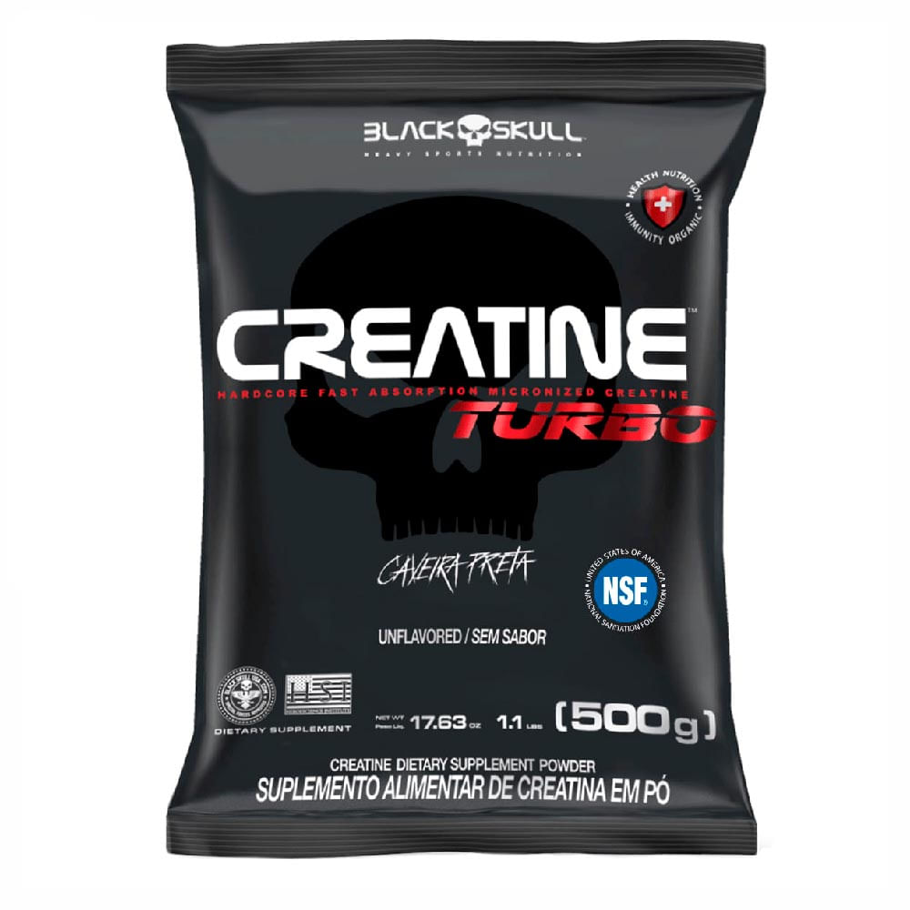 SUPLEMENTO ALIMENTAR CREATINE TURBO BLACK SKULL REFFIL 500G