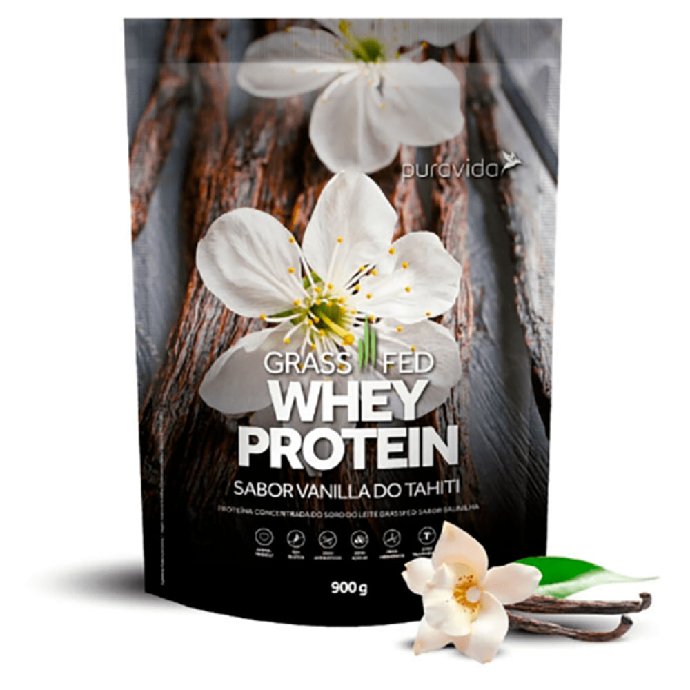 Whey Protein Vanilla Tahiti Pura Vida Grassfed 900g