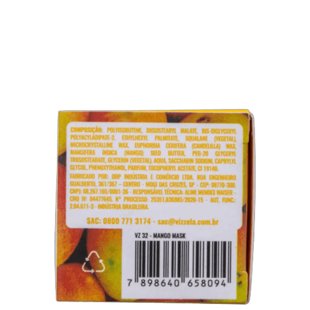 Máscara Hidratante Labial  Vizzela Cosméticos Mango Mask 10g
