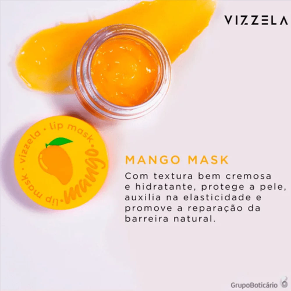 Máscara Hidratante Labial  Vizzela Cosméticos Mango Mask 10g