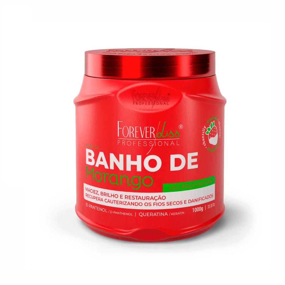 Máscara Banho De Verniz Morango Forever Liss 1kg