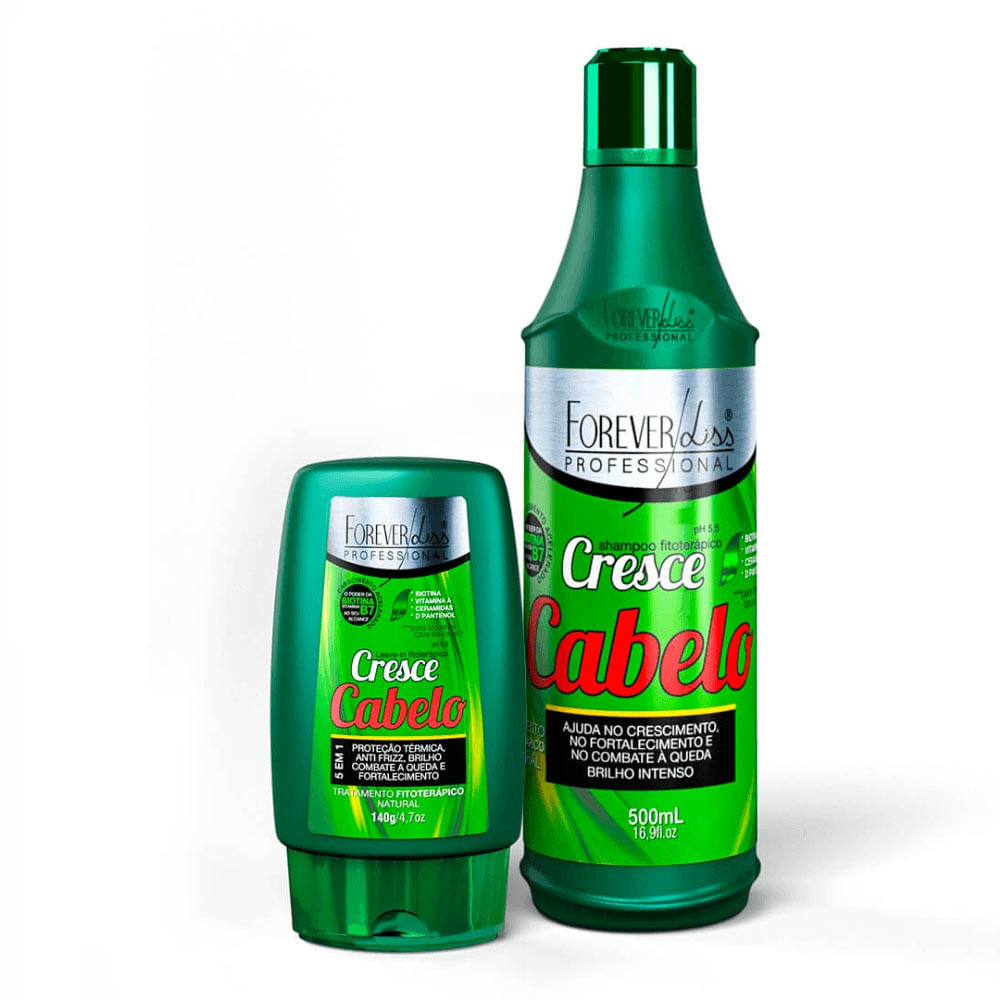 Kit Forever Liss Cresce Cabelo Shampoo 500Ml + Leave-in 140g
