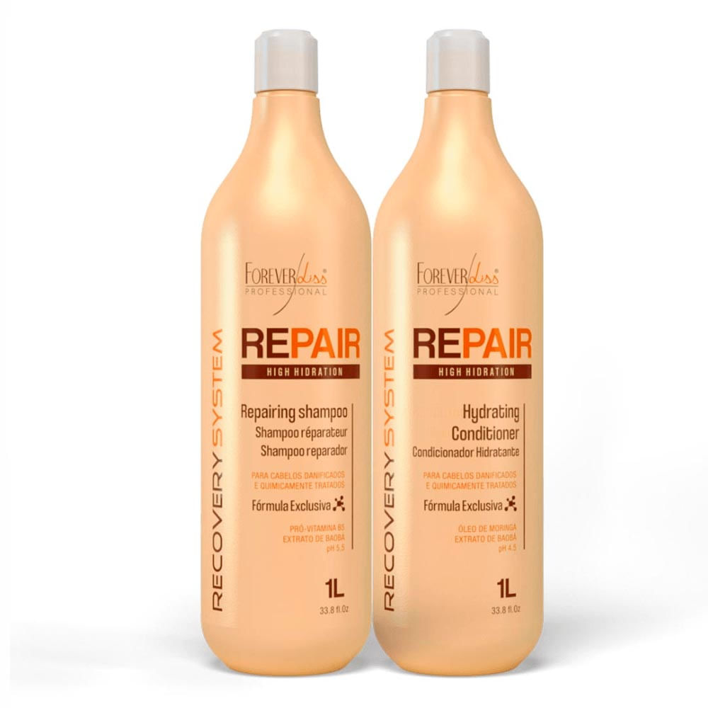 Kit Forever Liss Force Repair 2x1 Shampoo 1L + Condicionador 1L