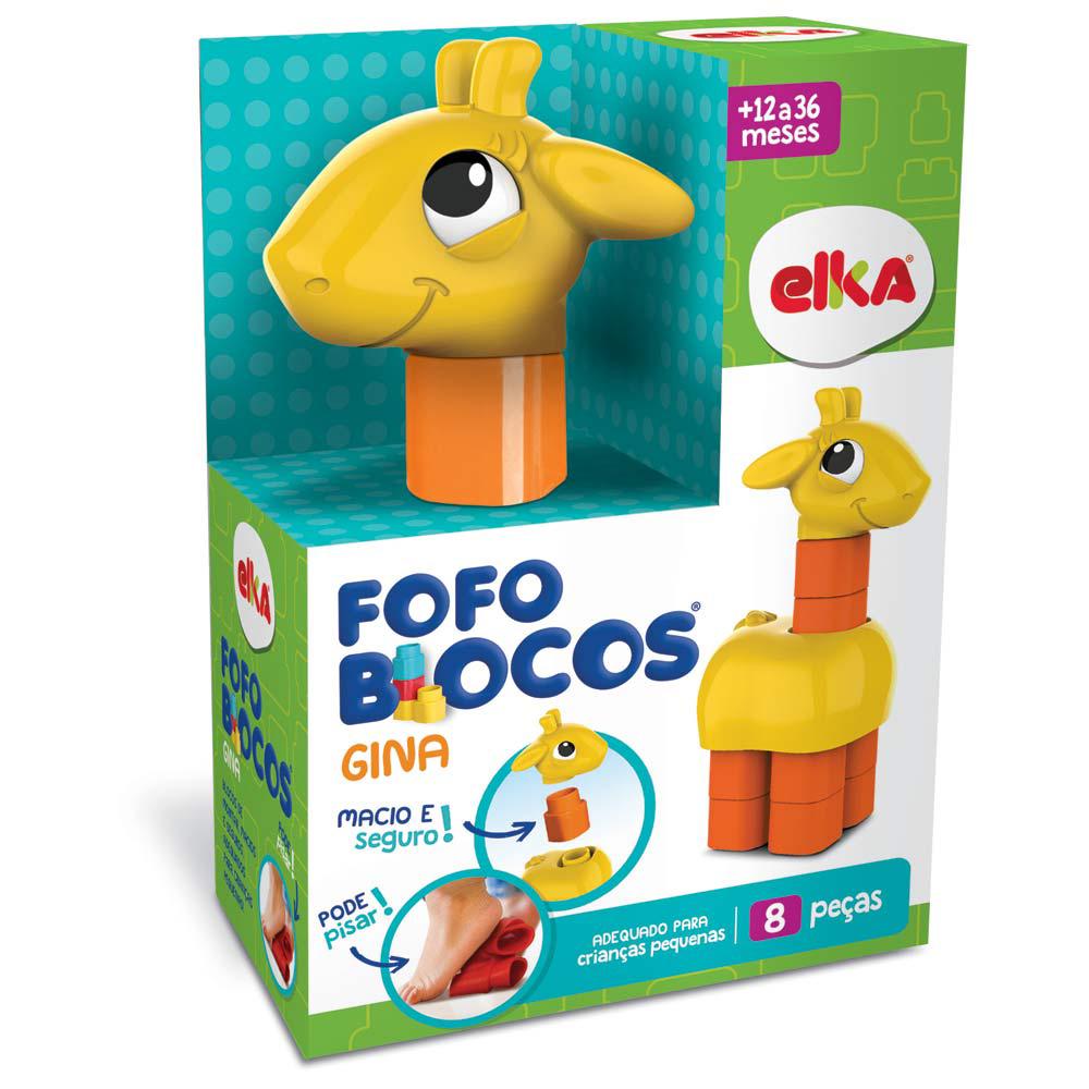 Brinquedo Educativo Blocos de Montar Fofo Blocos Gina Elka