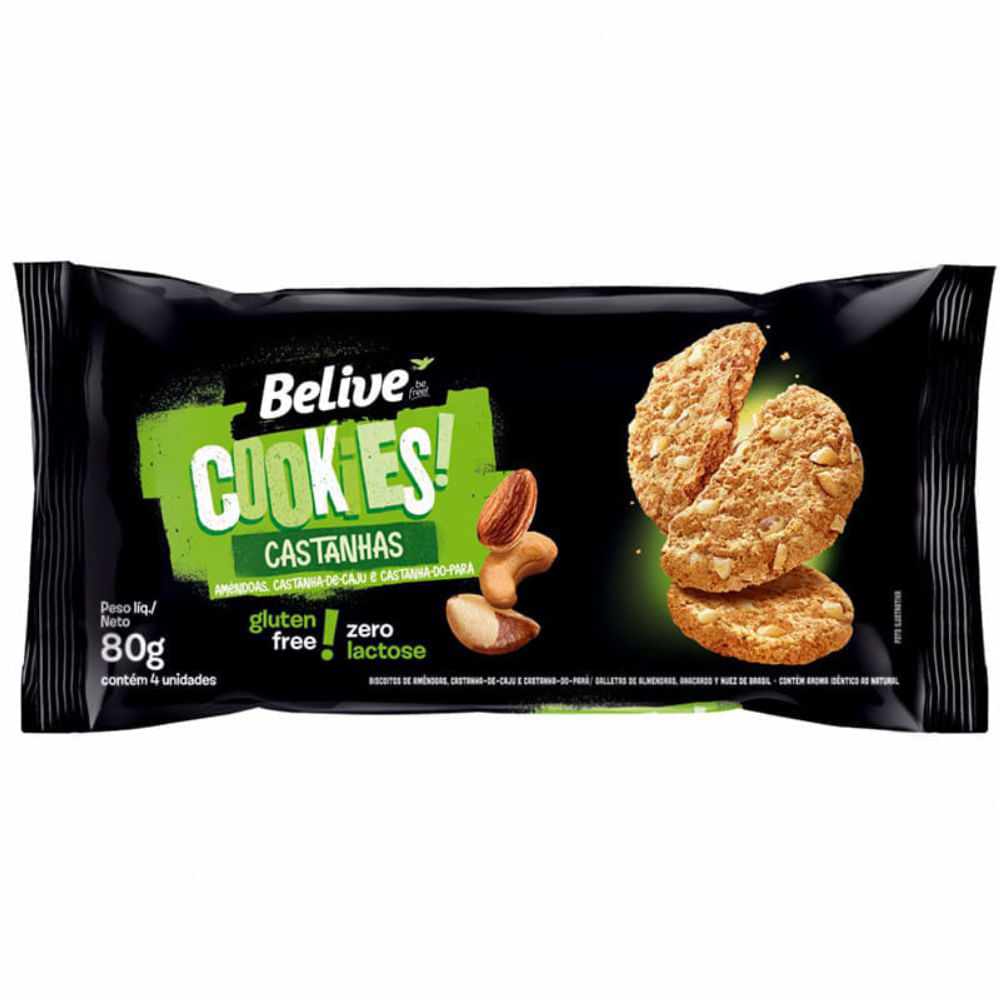 Cookie Sem Glúten Castanha Belive 80g