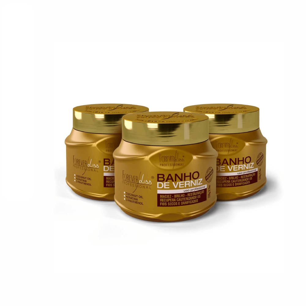 Kit Máscaras Banho De Verniz Forever Liss 3 Unidades 230g