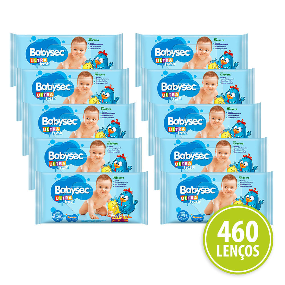 Lenço Umedecido Galinha Pintadinha Babysec 10x46 Unidades