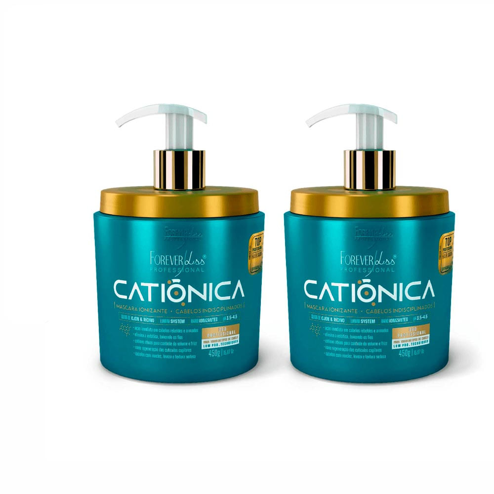 Kit Forever Liss Máscara Catiônica 450g 2 Unidades