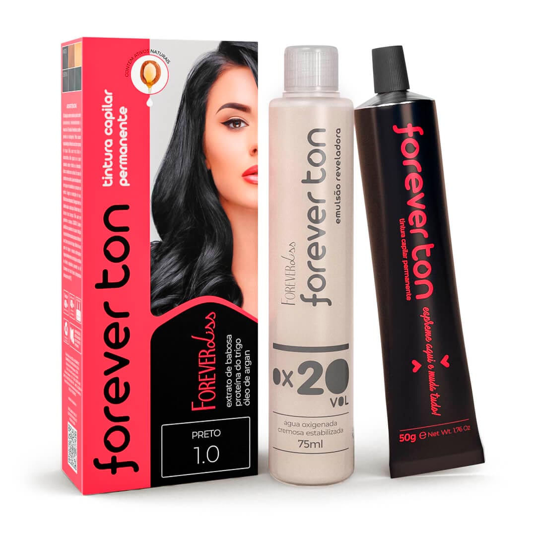 Tinta De Cabelo Forever Ton 1.0 Preto