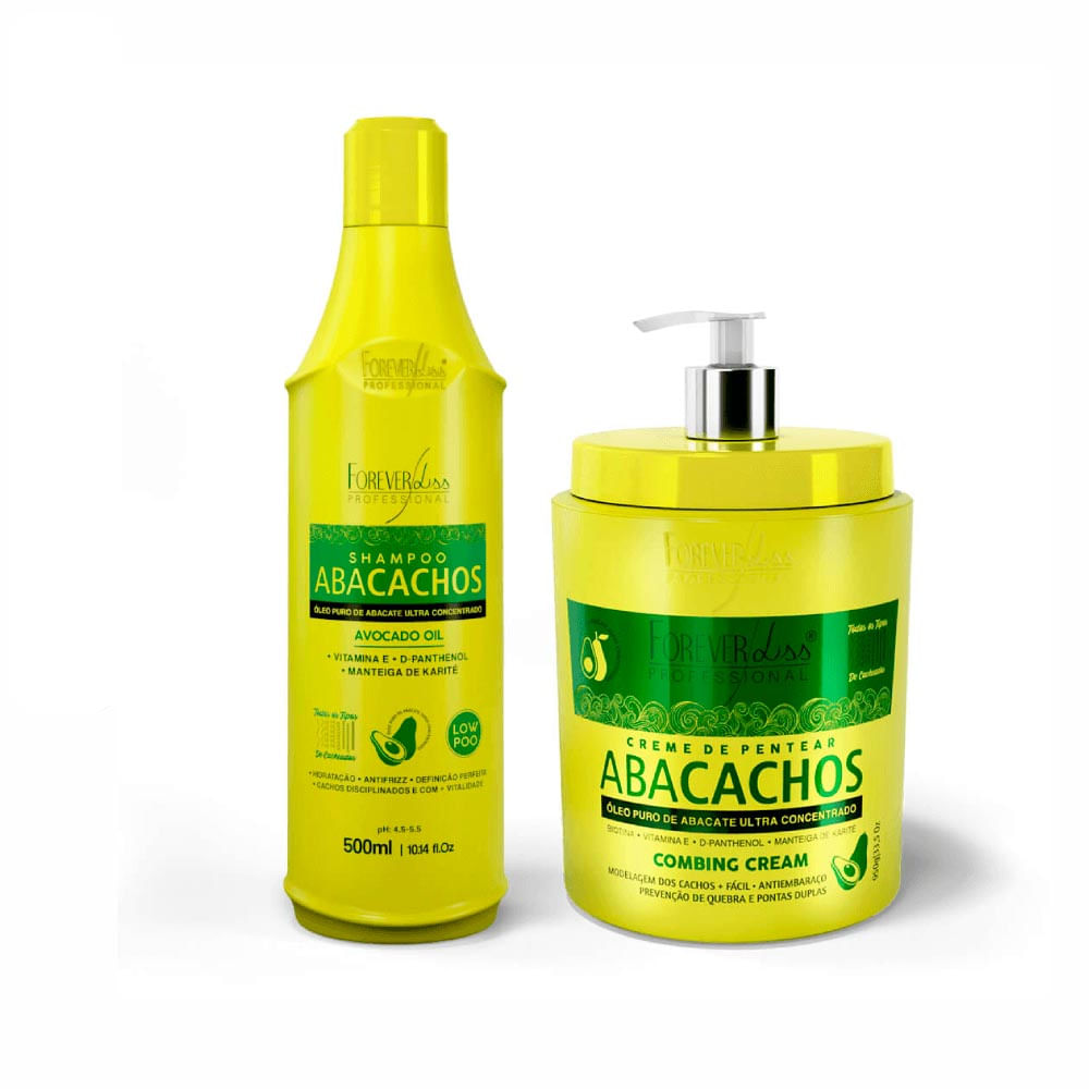 Kit Forever Liss Abacachos Shampoo 500Ml + Creme De Pentear 950g