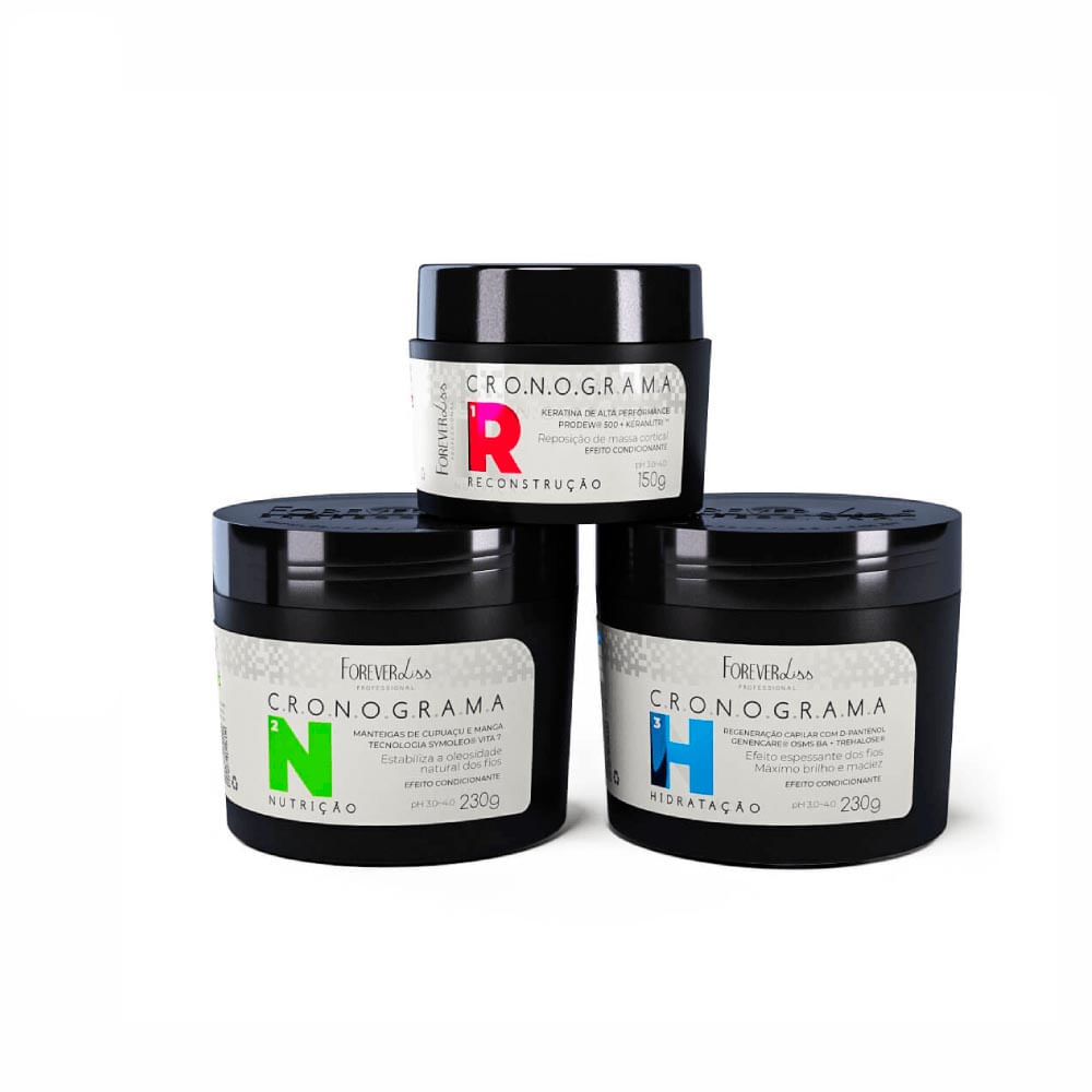 Kit Forever Liss Cronograma Capilar Máscara De Hidratação 3 Unidades