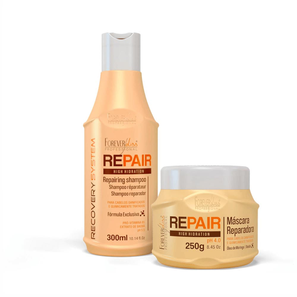 Kit Forever Liss Force Repair Shampoo 300Ml + Máscara Reparadora 250g