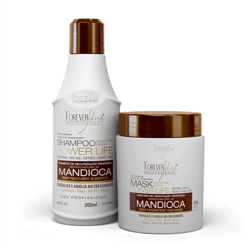 Kit Forever Liss Profissional De Mandioca Shampoo 300Ml + Máscara De Hidratação 250g