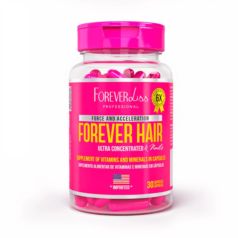 Suplemento Para Crescimento Capilar Forever Hair Tratamento 30 Dias