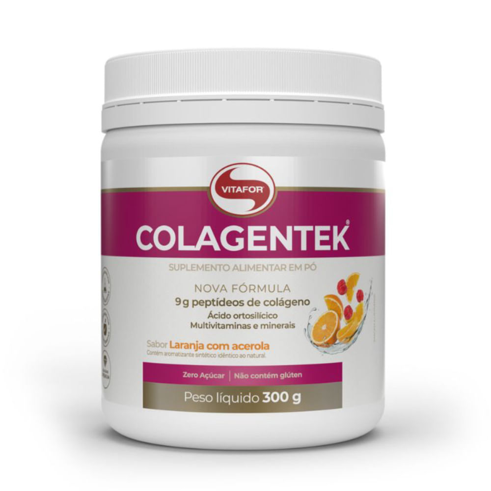 Suplemento Colagentek Laranja com Acerola Vitafor 300g