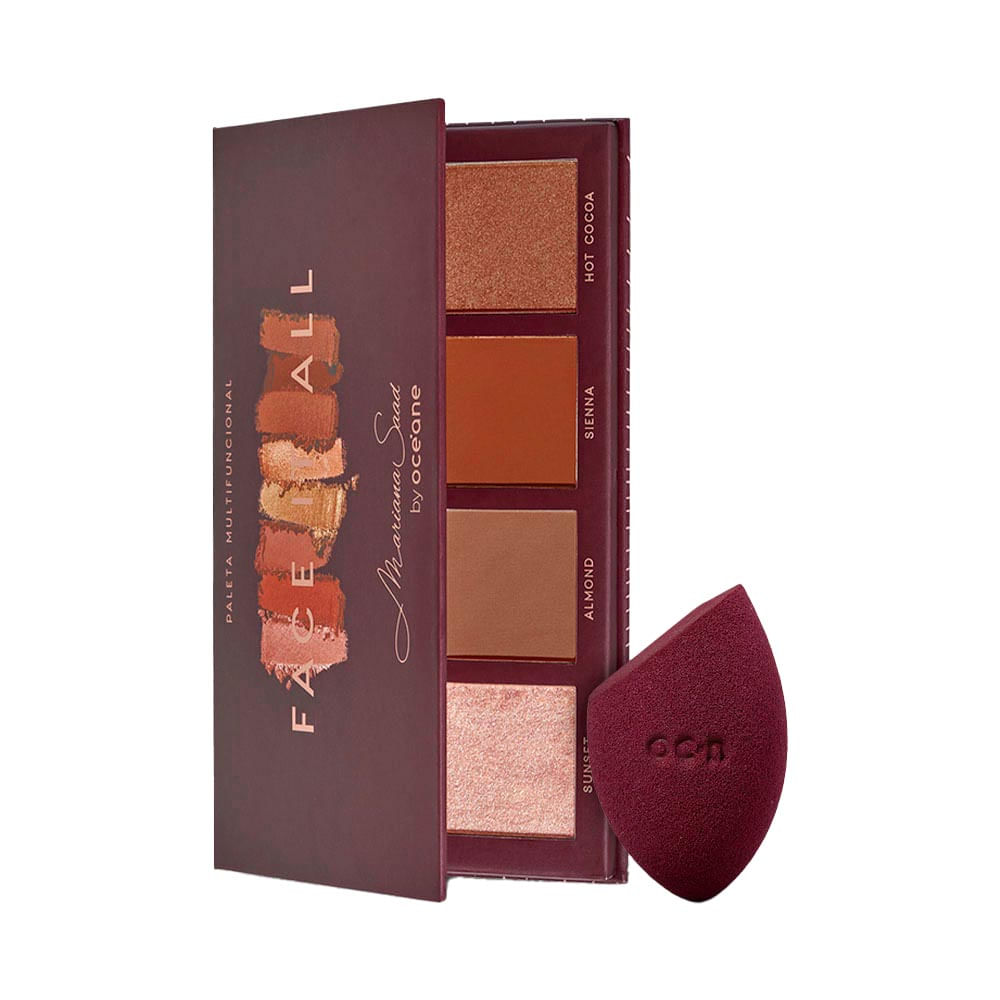 Kit Paleta Multifuncional Face It All Esponja Flat Blend Mariana Saad By Océane