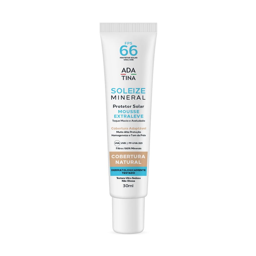 Protetor Solar Físico Soleize Mineral FPS 66 com Cor 30ml