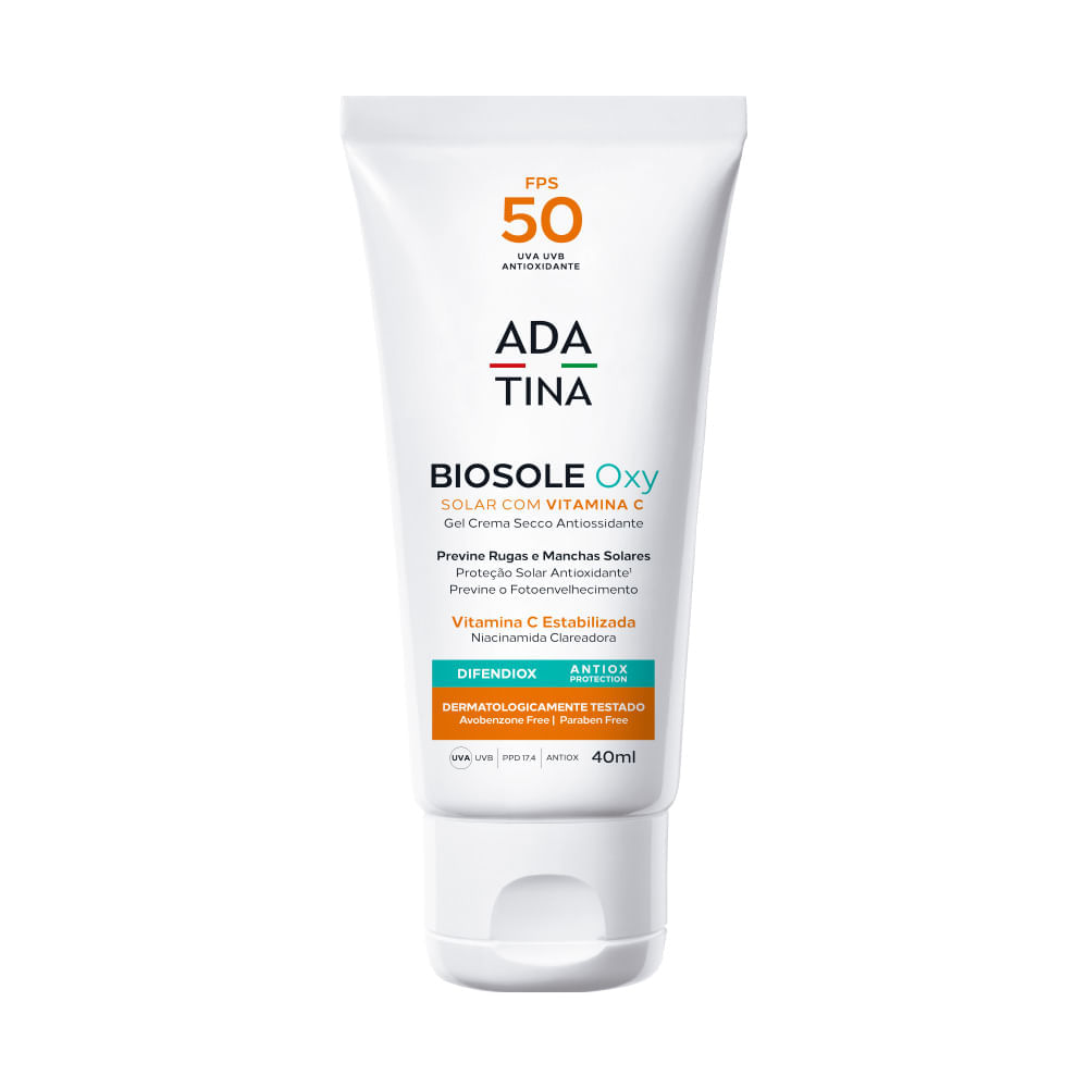 Protetor Solar Clareador Biosole Oxy Fps 50 Vitamina C E Niacinamida 40ml