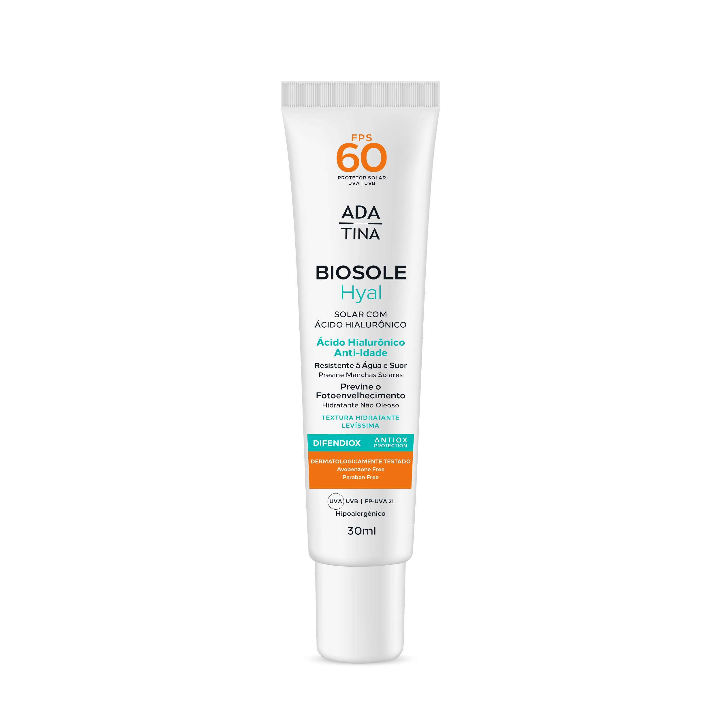 Protetor solar Preenchedor Clareador Anti-Idade Biosole Hyal FPS 60 30ml