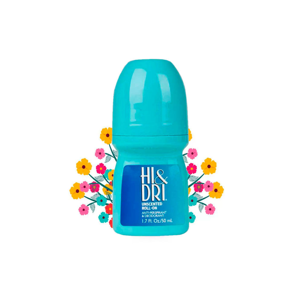 Desodorante Azul  Hi & Dri Roll-On Unscented Antiperspirant 50ml