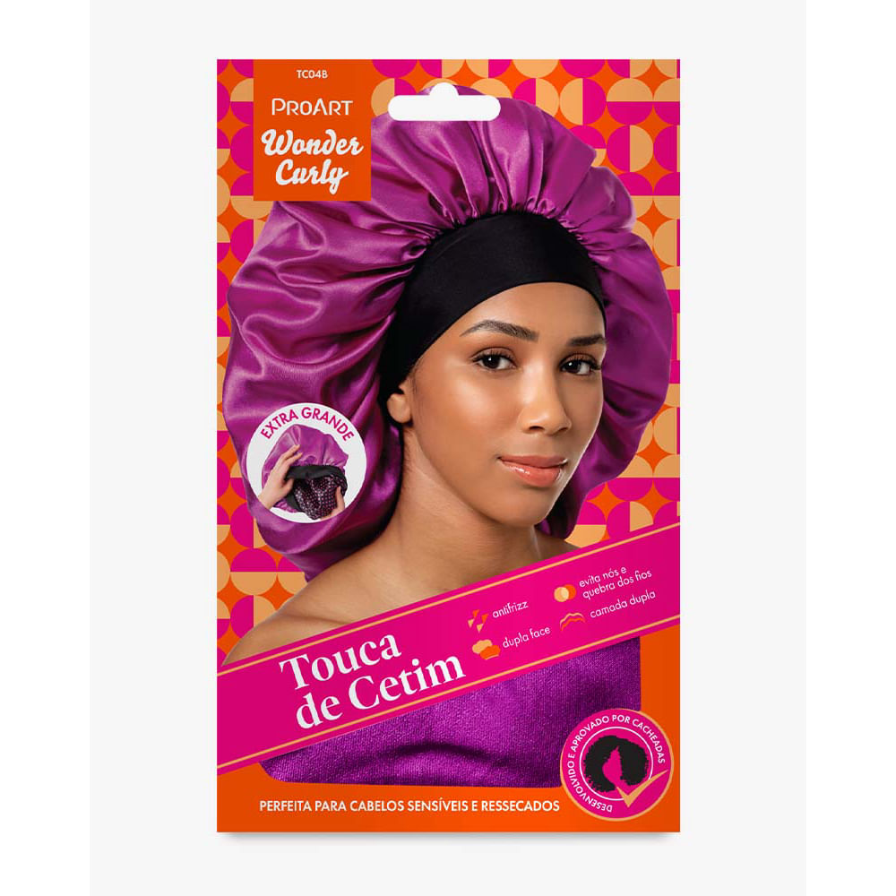 Touca de Cetim Dupla Camada GG ProArt Rosa