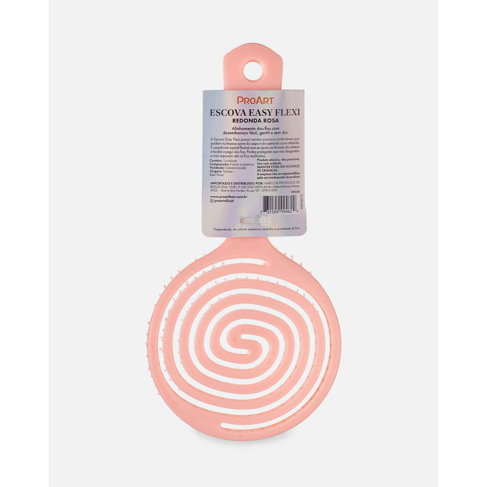 Escova Redonda Easy Flexi ProArt Rosa