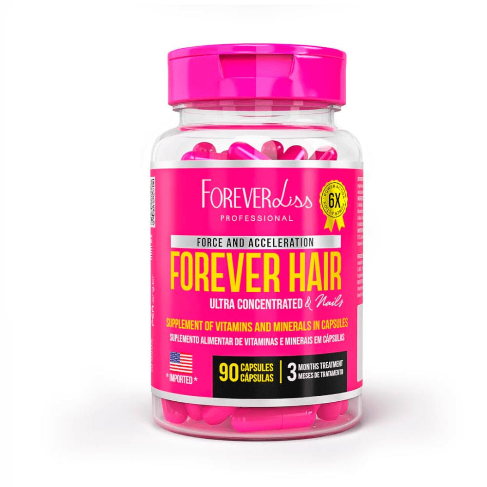 Suplemento Para Crescimento Capilar Forever Hair Tratamento 3 Meses