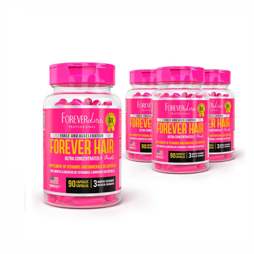 Suplemento Para Crescimento Capilar Forever Hair Tratamento 12 Meses