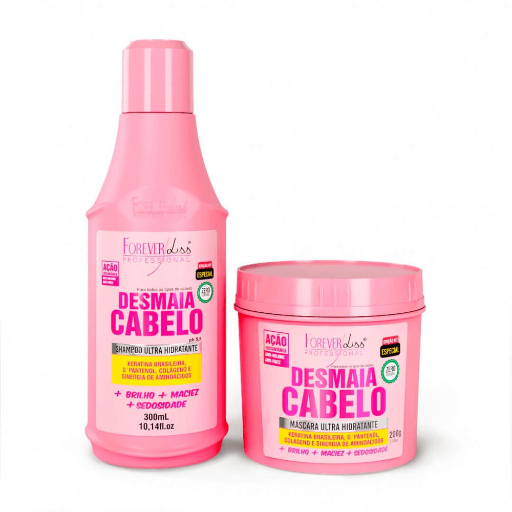 Kit Especial Desmaia Cabelo Forever Liss com Shampoo 300ml e Máscara 200g
